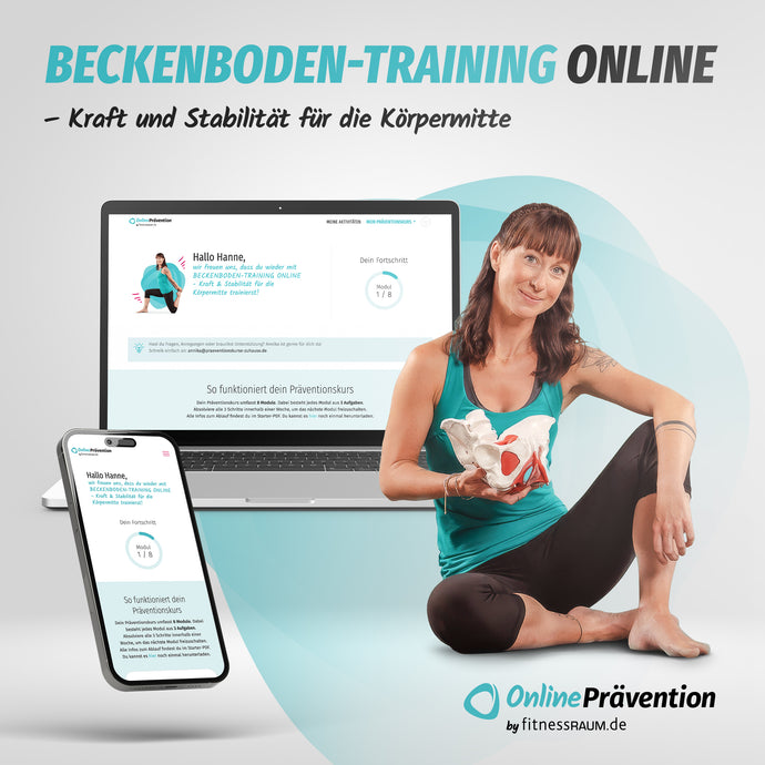 BECKENBODEN-TRAINING - Kraft & Stabilität für die Körpermitte: 8-Wochen Online-Präventionskurs – bis zu 100% erstattbar + 6 Monate Gratiszugang fitnessRAUM.de