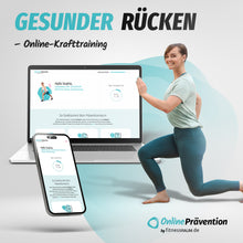 Laden Sie das Bild in den Galerie-Viewer, GESUNDER RÜCKEN: 8-Wochen-Online Präventionskurs – bis zu 100% erstattbar + 6 Monate Gratiszugang fitnessRAUM.de