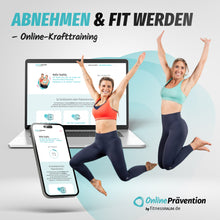 Laden Sie das Bild in den Galerie-Viewer, ABNEHMEN &amp; FIT WERDEN: 8-Wochen Online-Präventionskurs – bis zu 100% erstattbar + 6 Monate Gratiszugang fitnessRAUM.de