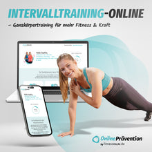 Laden Sie das Bild in den Galerie-Viewer, INTERVALLTRAINING - Dein Ganzkörpertraining für mehr Fitness &amp; Kraft: 8-Wochen Online-Präventionskurs – bis zu 100% erstattbar + 6 Monate Gratiszugang fitnessRAUM.de